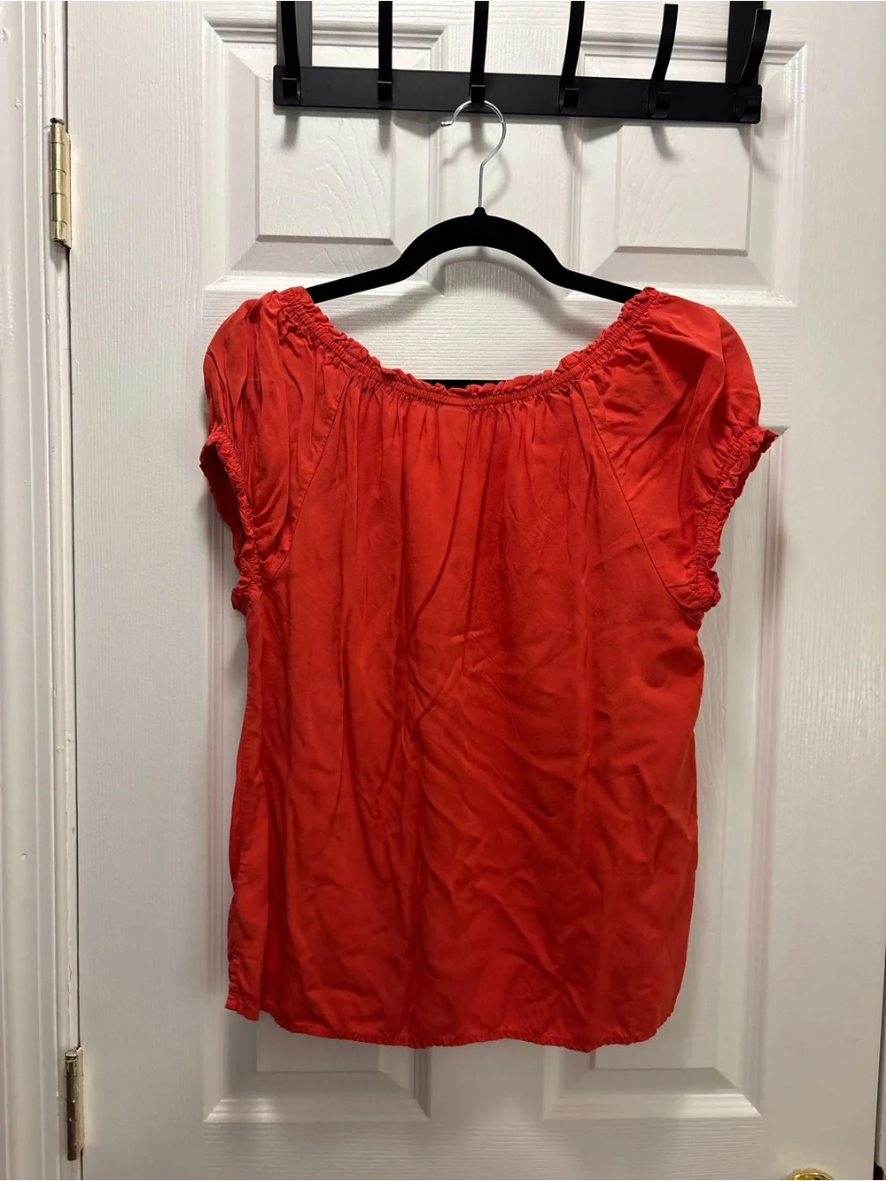 Women's Coral Peasant Blouse